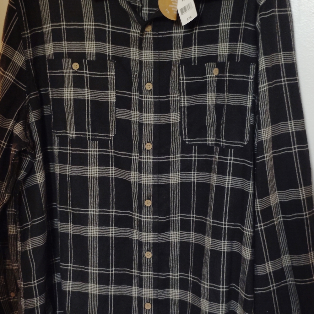 dip Black and White Plaid Button-Down Shirt
